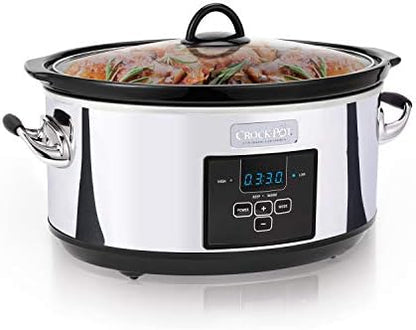 Crock-Pot 7 Quart Programmable Slow Cooker – Polished Platinum 3ka