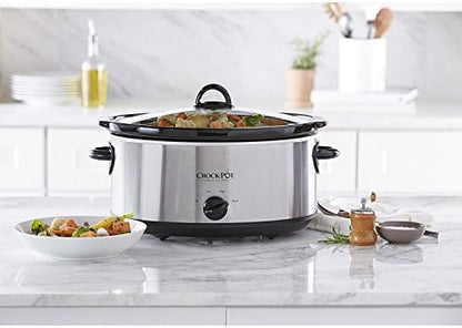 Crock-Pot 7 Quart Oval Manual Slow Cooker – Stainless Steel ruu