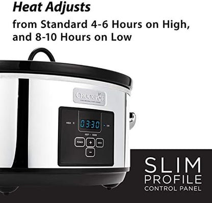 Crock-Pot 7 Quart Programmable Slow Cooker – Polished Platinum 3ka
