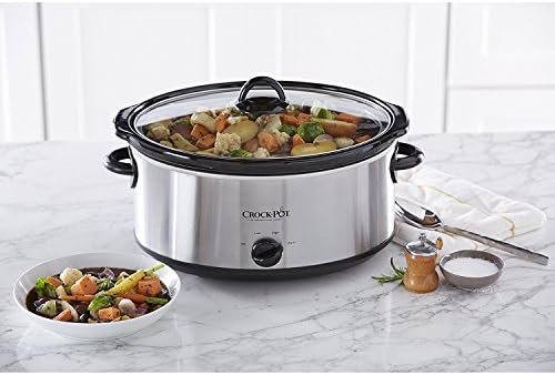 Crock-Pot 7 Quart Oval Manual Slow Cooker – Stainless Steel ruu
