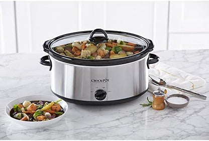 Crock-Pot 7 Quart Oval Manual Slow Cooker – Stainless Steel ruu