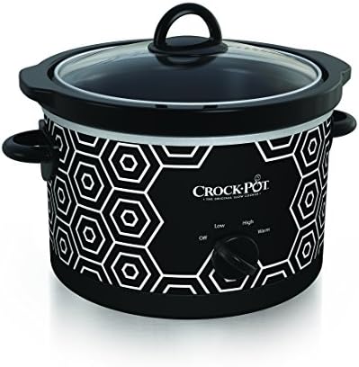 Crock-Pot 4.5 Quart Portable Slow Cooker – Black & White hh4