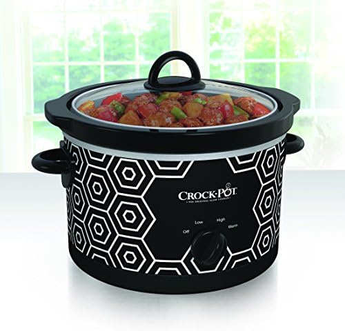 Crock-Pot 4.5 Quart Portable Slow Cooker – Black & White hh4