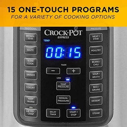 Crock-Pot Express Crisp 8 Quart 10-in-1 Pressure Cooker qbv