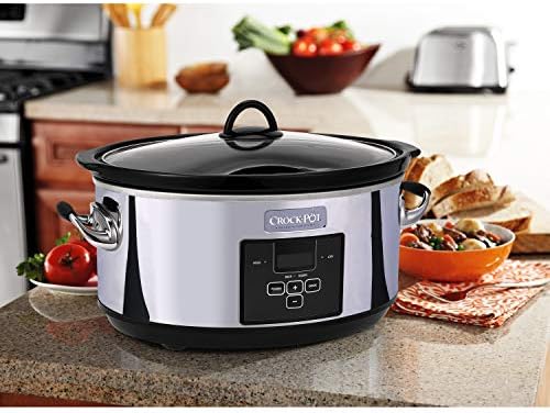 Crock-Pot 7 Quart Programmable Slow Cooker – Polished Platinum 3ka