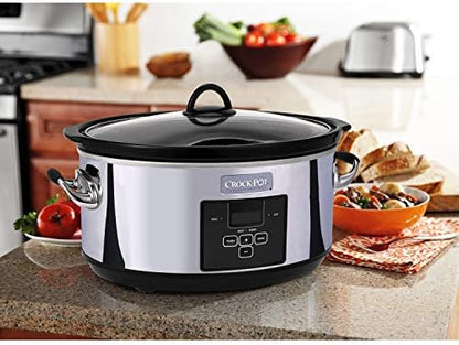 Crock-Pot 7 Quart Programmable Slow Cooker – Polished Platinum 3ka
