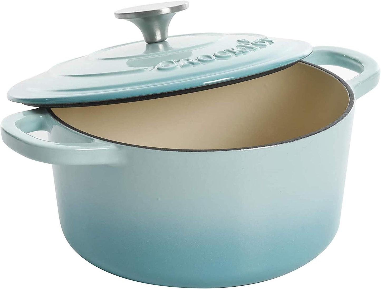 Crock-Pot 3 Quart Enameled Cast Iron Dutch Oven – Aqua ydj
