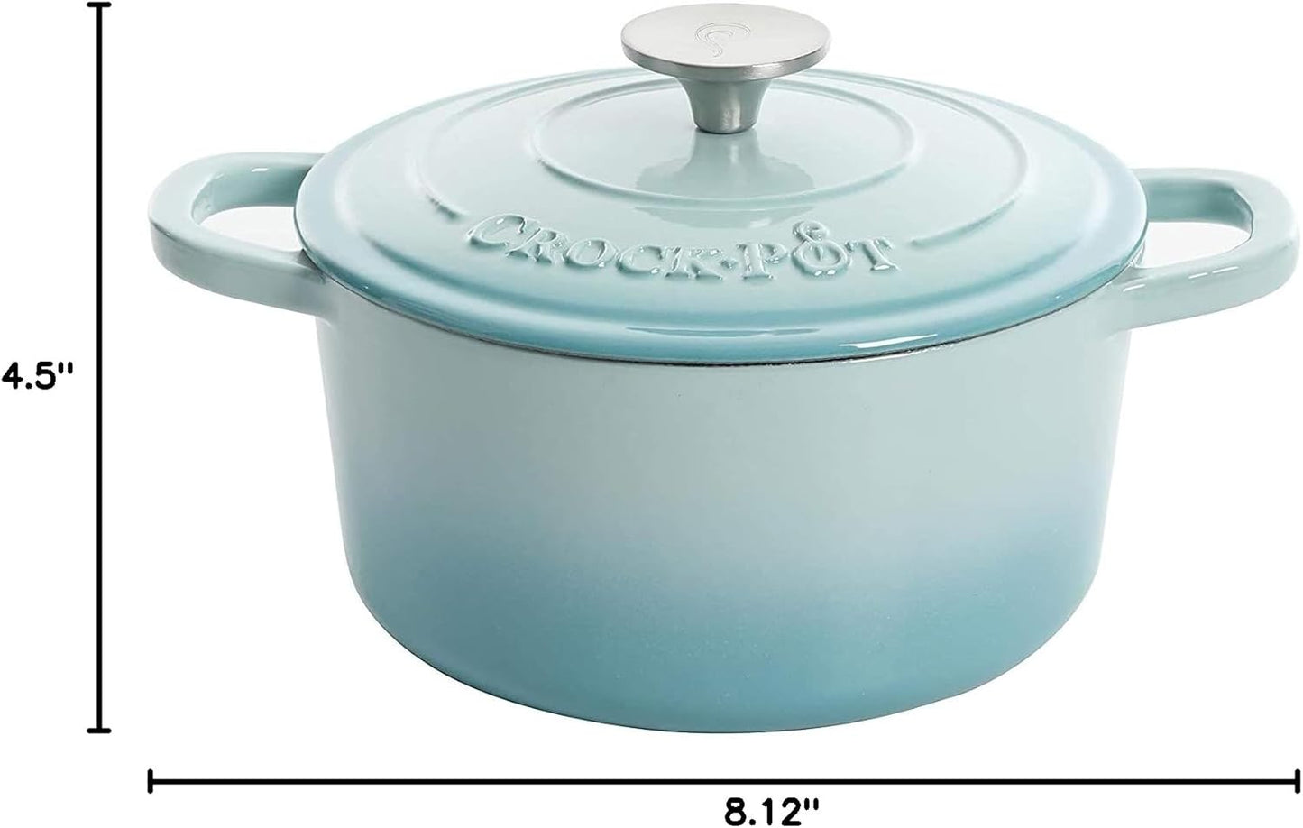 Crock-Pot 3 Quart Enameled Cast Iron Dutch Oven – Aqua ydj