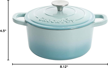 Crock-Pot 3 Quart Enameled Cast Iron Dutch Oven – Aqua ydj