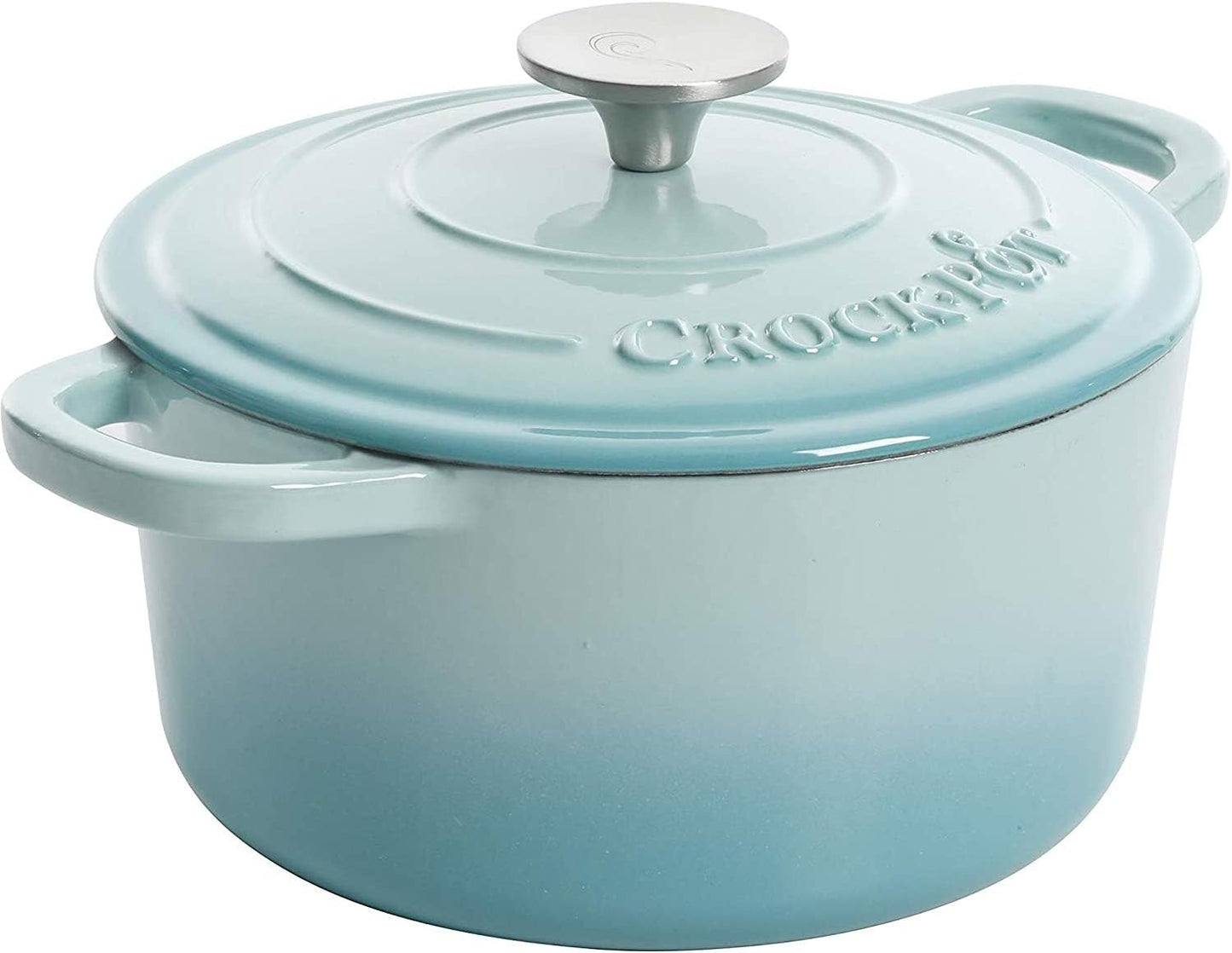 Crock-Pot 3 Quart Enameled Cast Iron Dutch Oven – Aqua ydj
